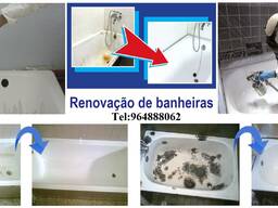 Restauro banheiras, Pintura de banheiras, Reparação de banheiras