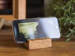 Smartphone wood stand made of oak or alder - photo 3