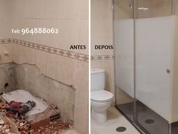 Substituição banheira por base de duche