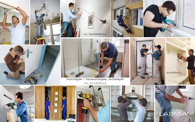 Desmontagem e Montagem móveis, aparelhos, equipamentos, .